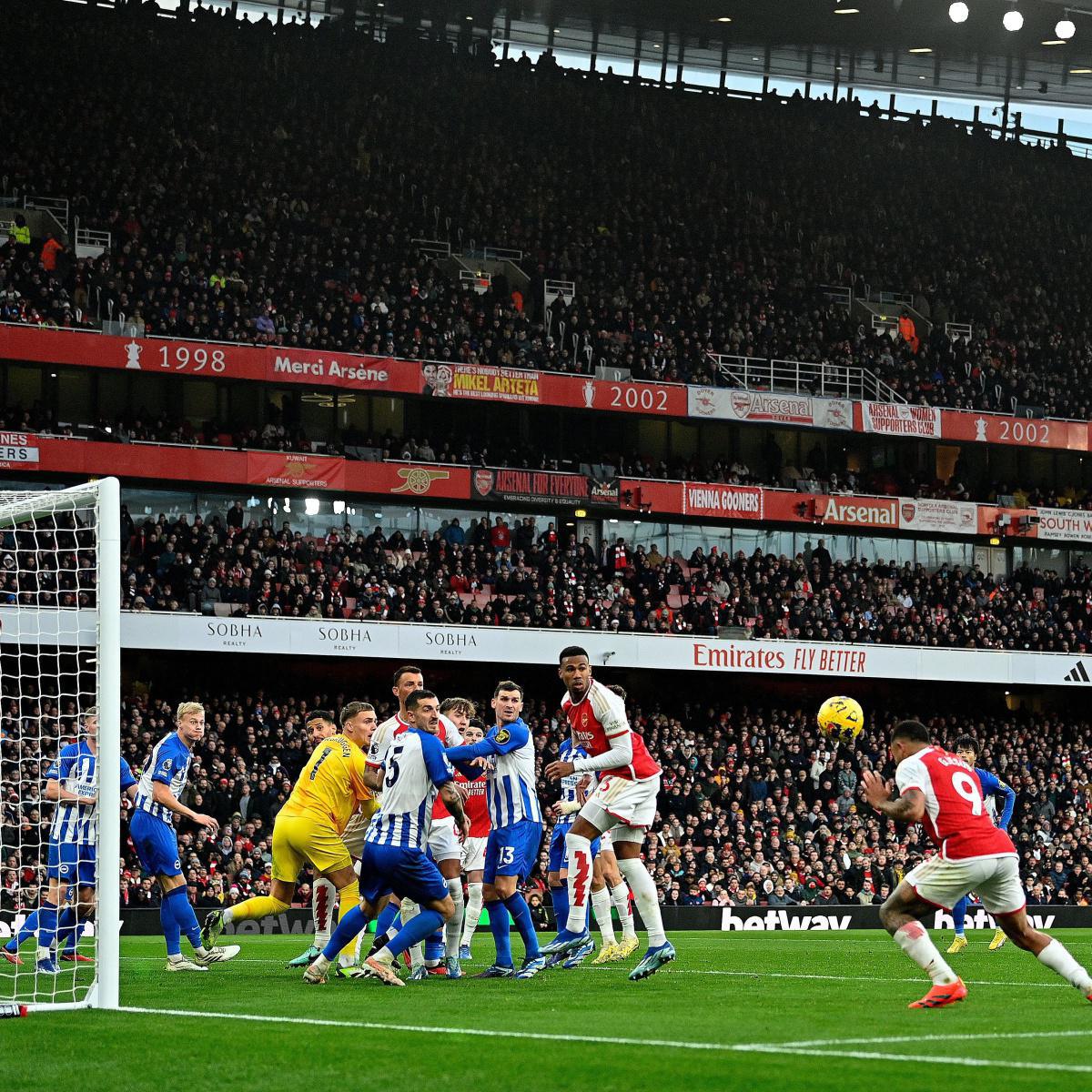 Arsenal 2-0 Brighton: Gunners go top thanks to Jesus and Havertz goals