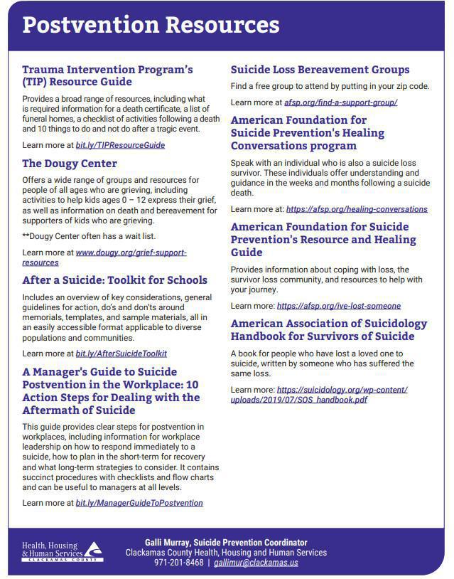 Support from Clackamas County