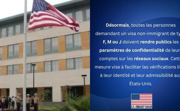 Demande de visa : L’ambassade des Usa à Dakar fixe une toute nouvelle règle !