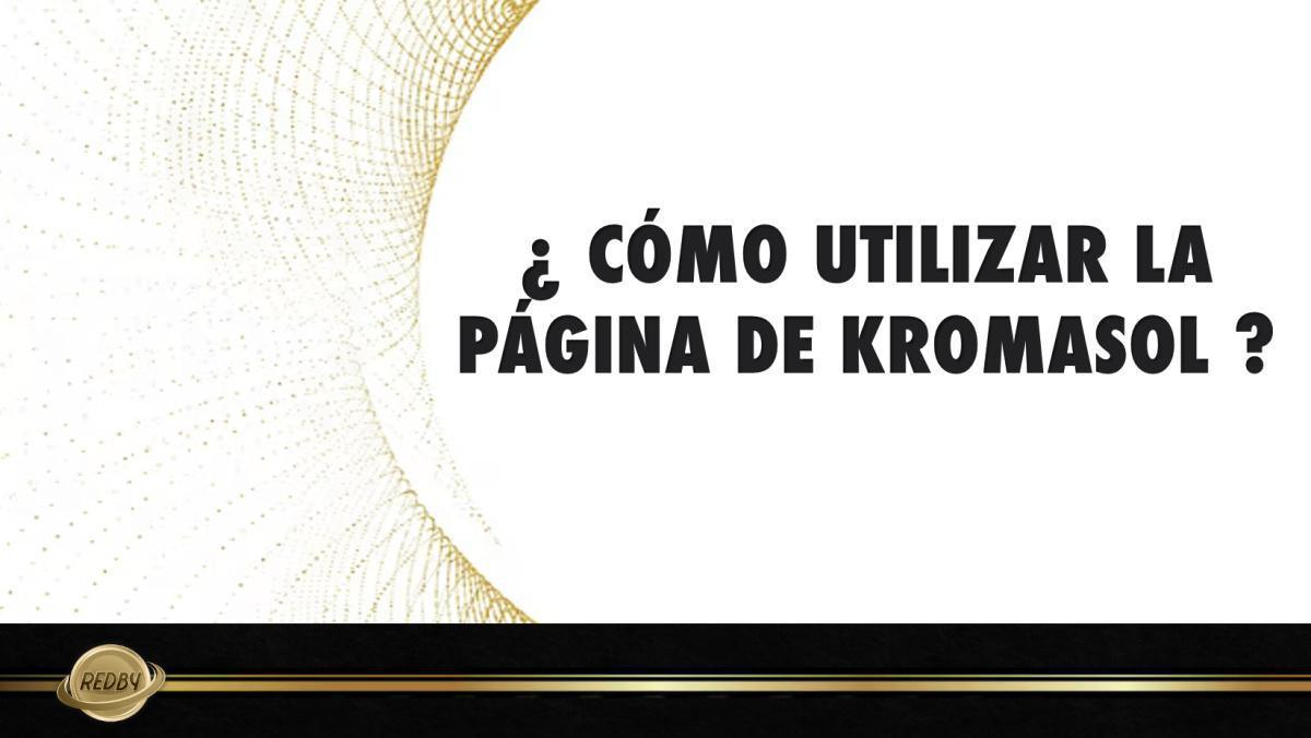 ¿CÓMO UTILIZAR LA PÁGINA DE KROMASOL?