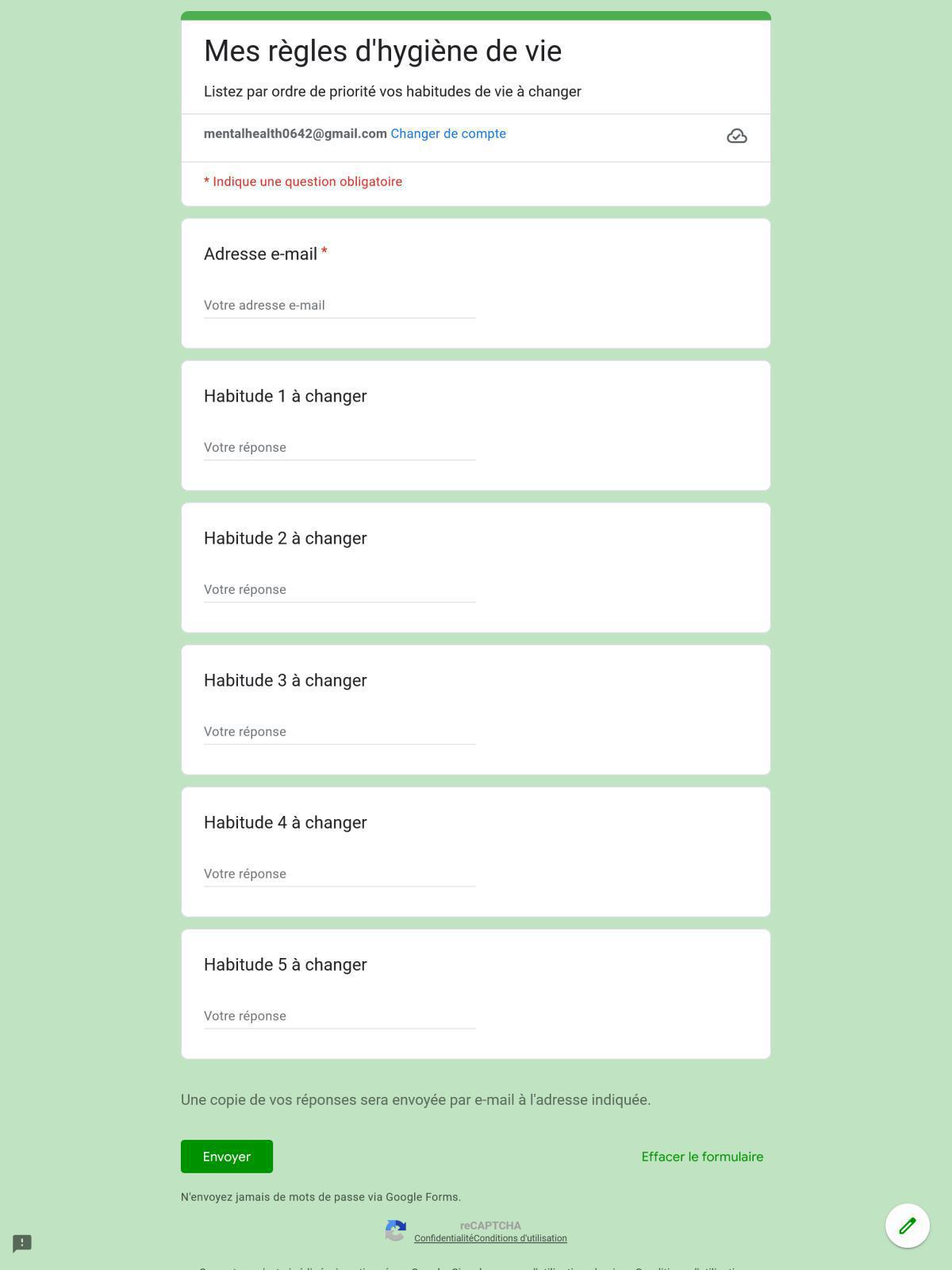 Mes règles d'hygiène de vie Mes règles d'hygiène de vie