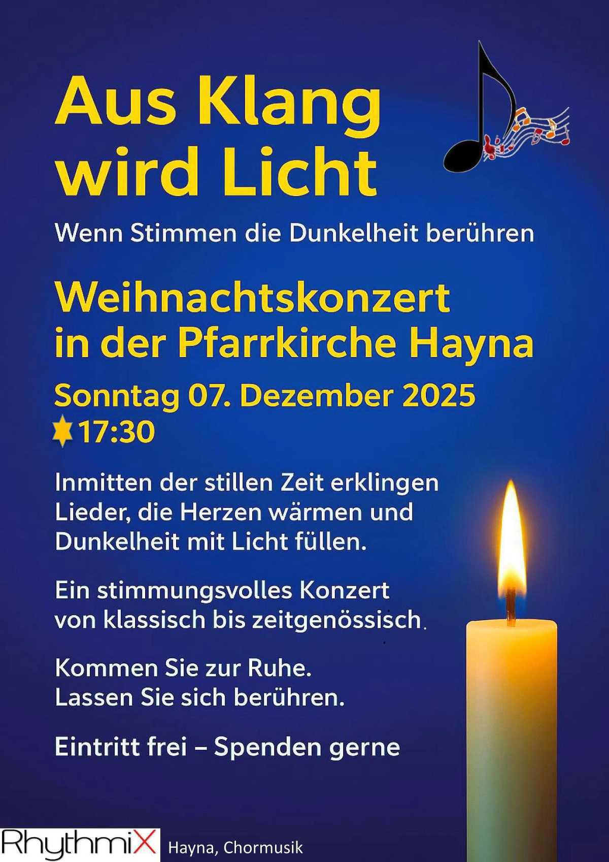 Weihnachtskonzert Rhythmix Weihnachtskonzert Rhythmix