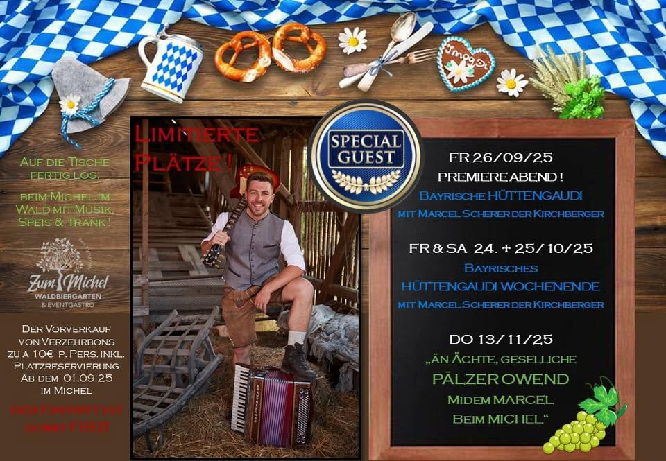 🥨 Bayrische Hüttengaudi mit Marcel beim Michel im 🌳Wald 🥨 Bayrische Hüttengaudi mit Marcel beim Michel im 🌳Wald