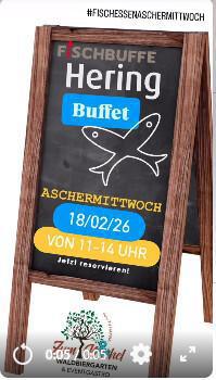 18.02.2026: 🐟Großes Herings & Fisch Buffet am Aschermittwoch ♨️beim Michel im Wald 18.02.2026: 🐟Großes Herings & Fisch Buffet am Aschermittwoch ♨️beim Michel im Wald