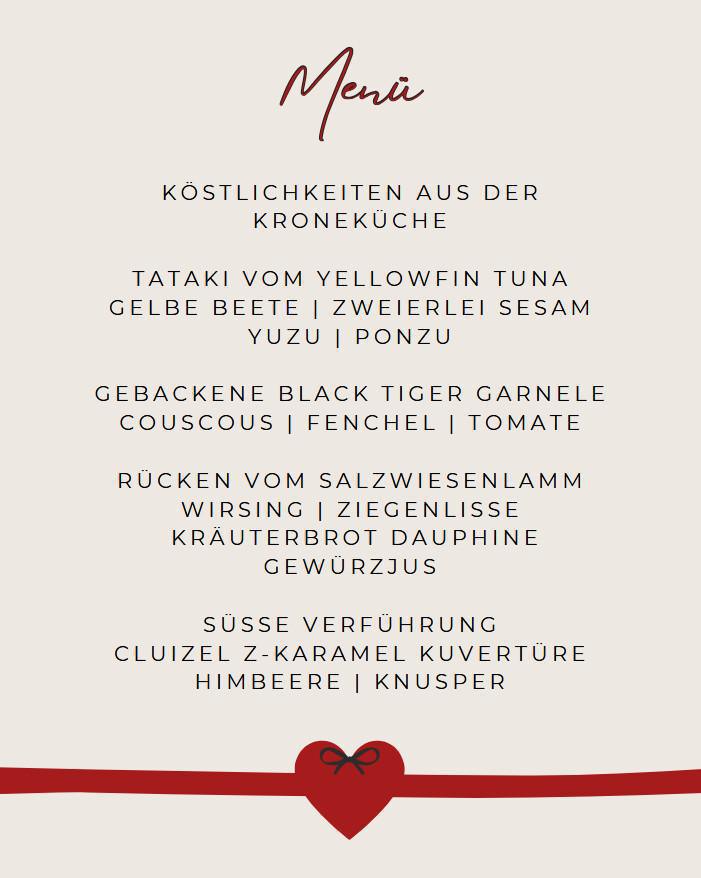 Ein besonderer Abend in der Krone! Am 14. Februar ist Valentinstag! 