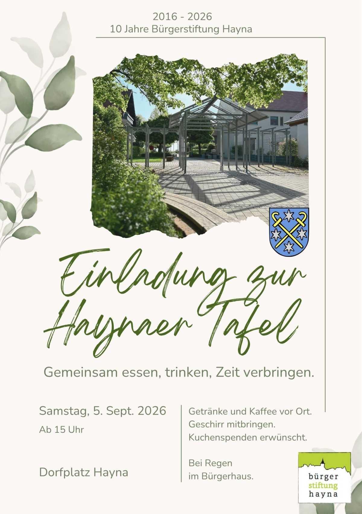Haynaer Tafel (Ersatztermin!)