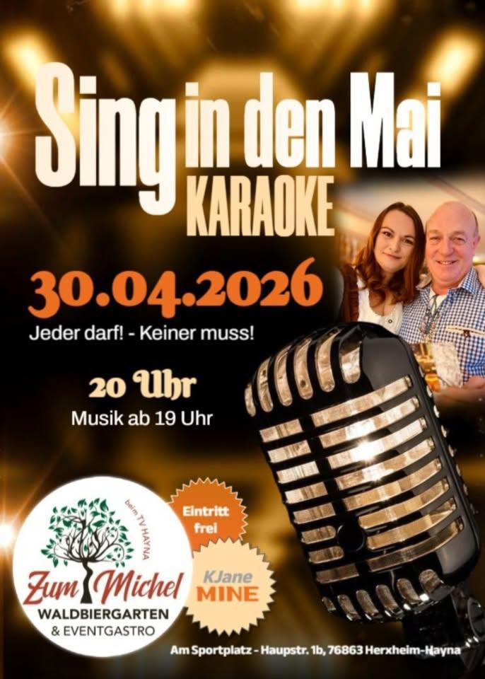 🎶KARAOKE beim Michel im Wald🎤 am 30.04.26 ab 19:00 Uhr