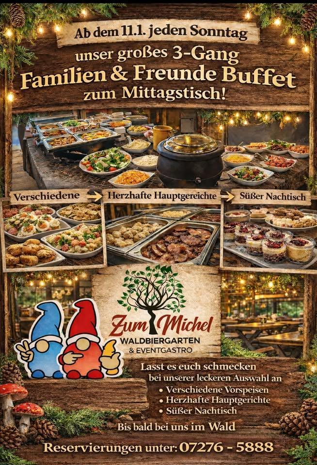Nur beim Michel🌲: 3 Gang - Sonntagsbuffet zum Mittagstisch🍴
