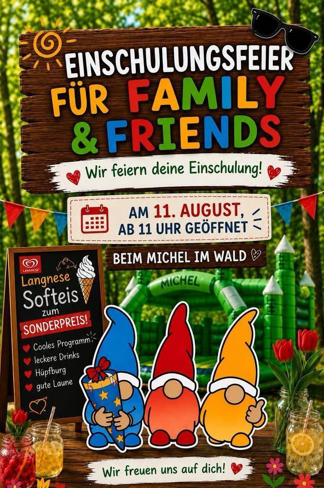 ✨KIDS Special 🎉Einschulungsfeier im 🌲Waldbiergarten beim Michel