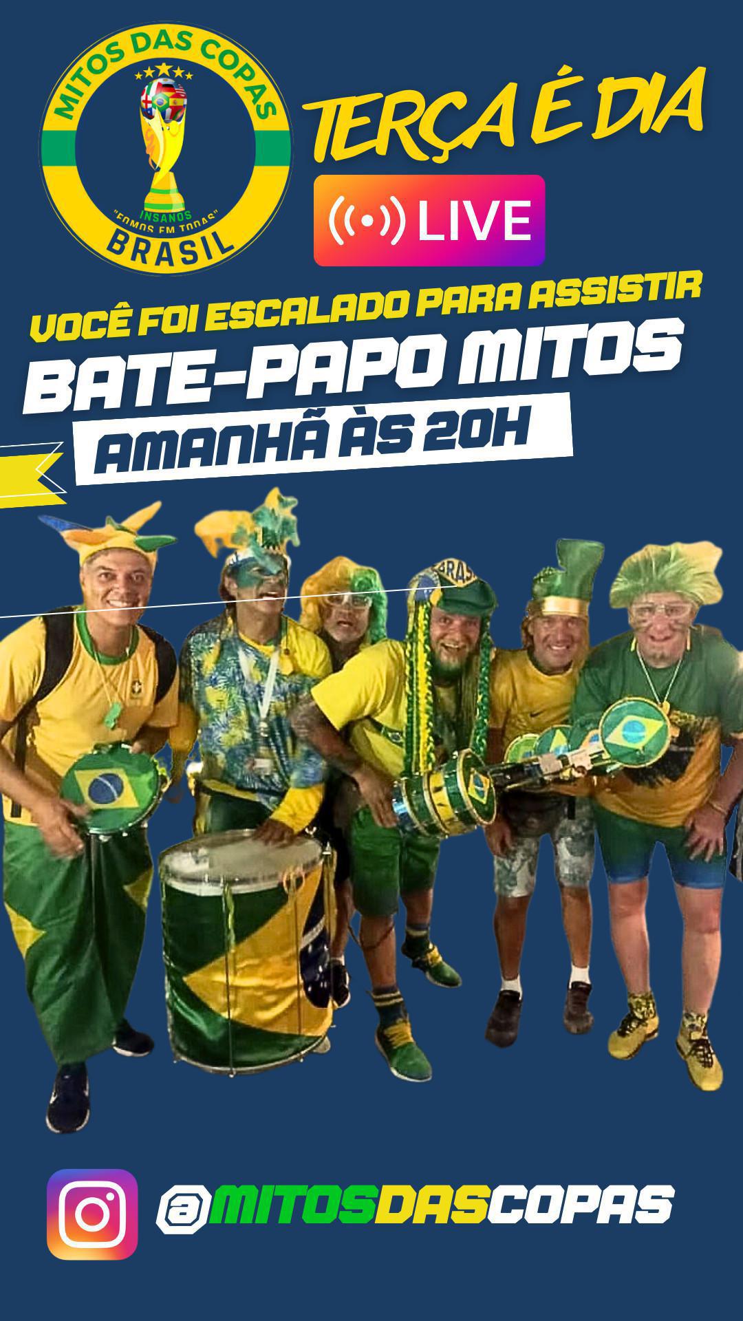 Bate-Papo Mitos, amanhã dia 24 de Outubro às 20hs