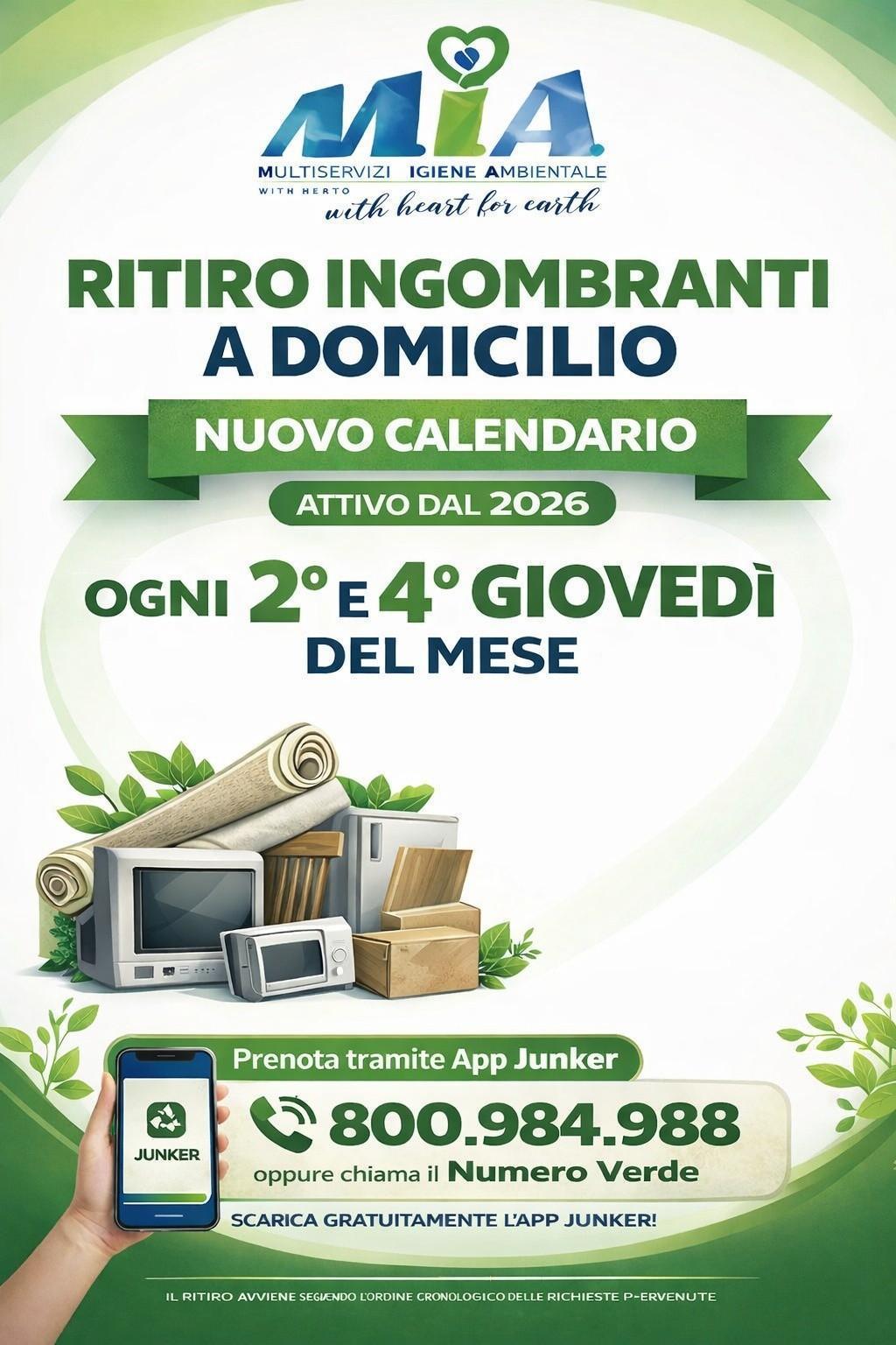Ritiro Ingombranti a Domicilio - attivo dal 2026