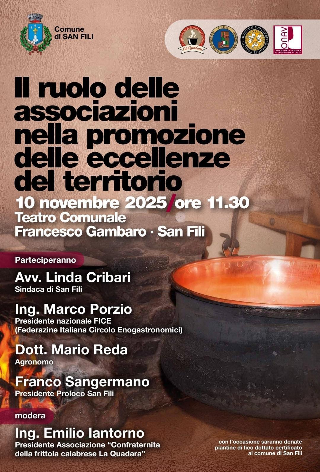 Il ruolo delle associazioni nelle promozione delle eccellenze del territorio (inizio ore 11.30)