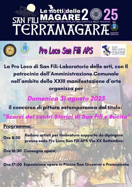 Estemporanea di Pittura "Scorci dei centri storici di San Fili e Bucita" (dalle ore 08.30)