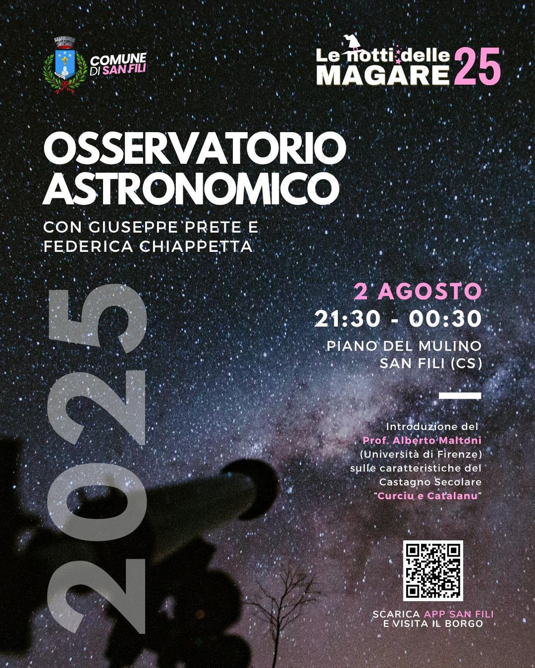 Osservatorio Astronomico (start h. 21.30)