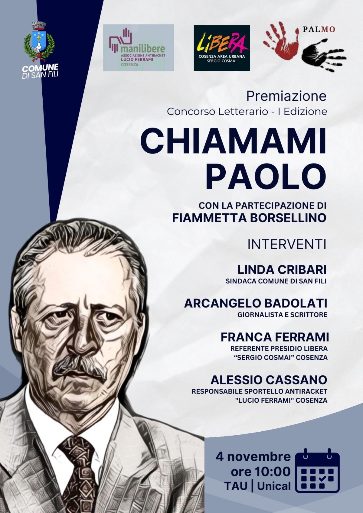 Premiazione del Concorso Letterario “Chiamami Paolo” - 1ª edizione (inizio ore 10.00)