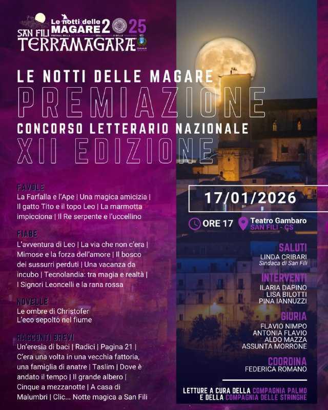 "Le Notti delle Magare" Premiazione Concorso Letterario Nazionale 2025 (inizio ore 17:00) "Le Notti delle Magare" Premiazione Concorso Letterario Nazionale 2025 (inizio ore 17:00)