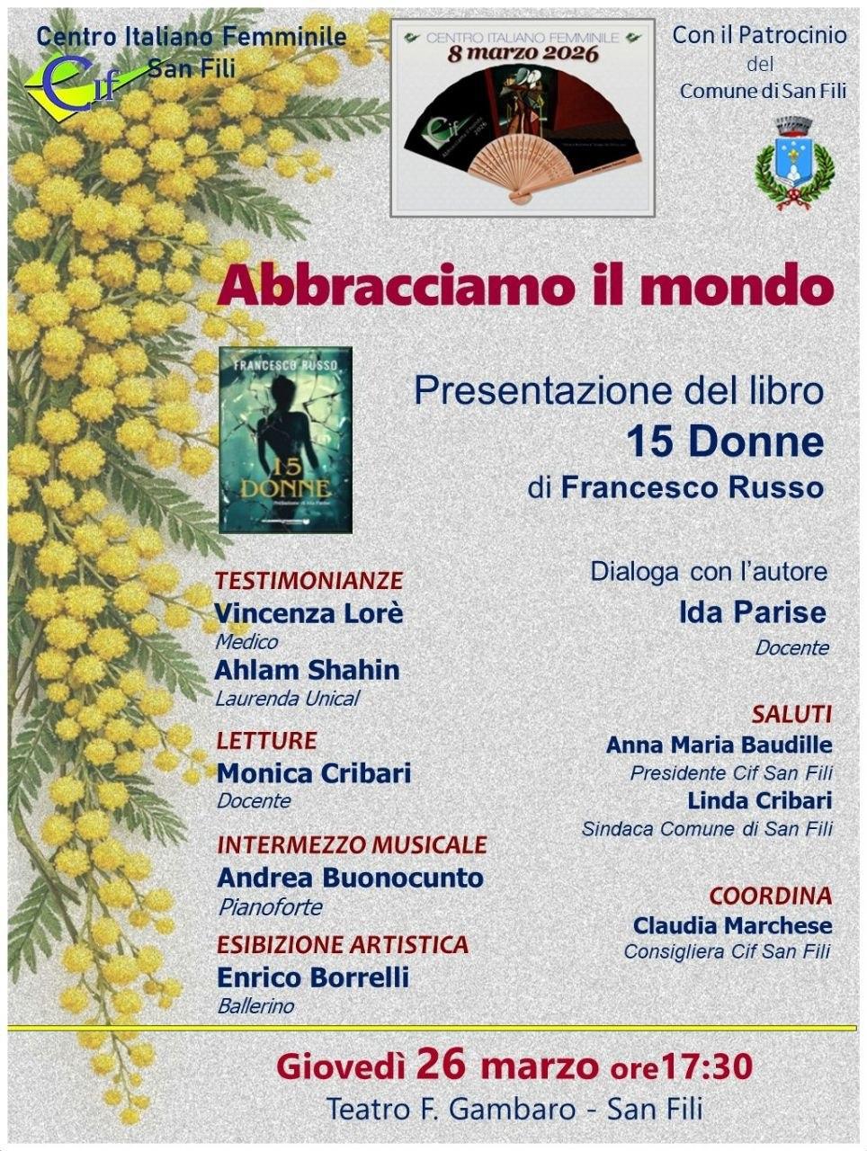 Presentazione del libro "15 Donne" di Francesco Russo (inizio ore 17:30)