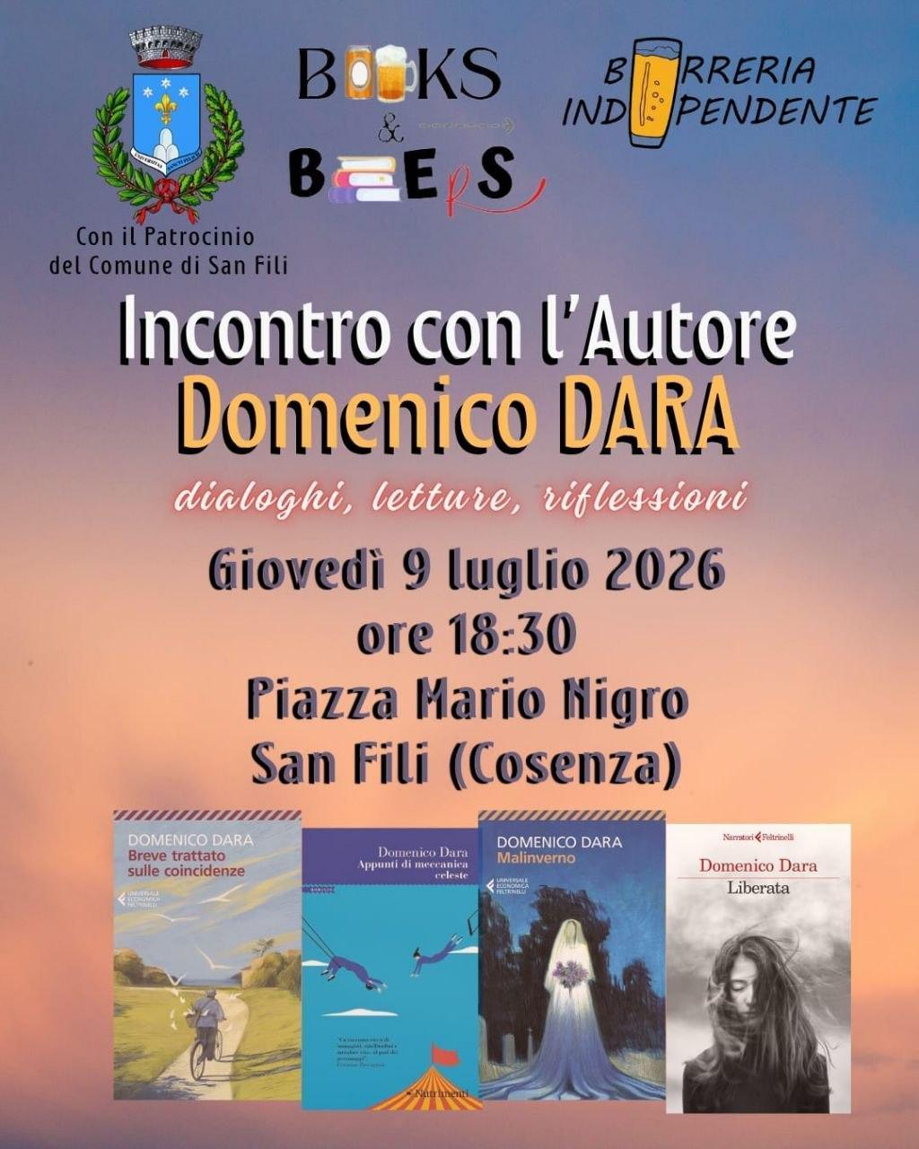 Incontro con l'Autore Domenico Dara (inizio ore 18.30)