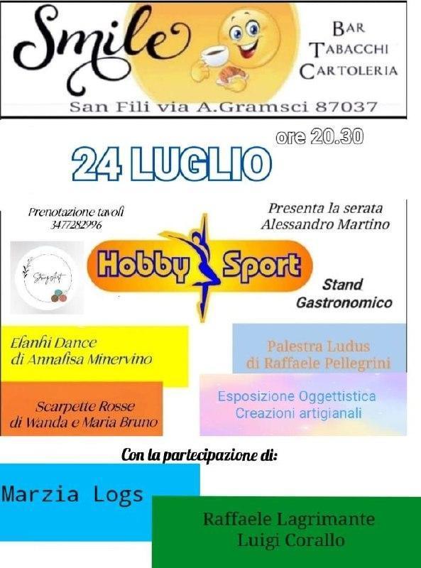 Hobby & Sport al bar Smile (inizio ore 20:30)