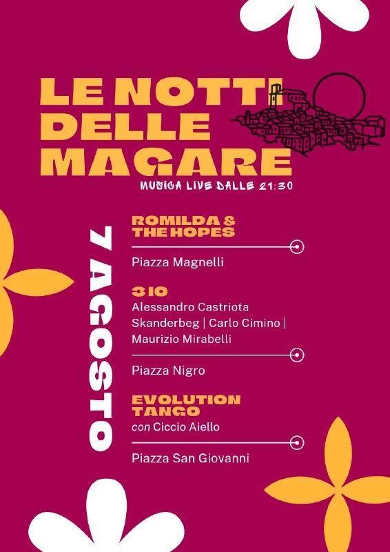"Le Notti delle Magare" MUSICA LIVE (inizio ore 21.30)