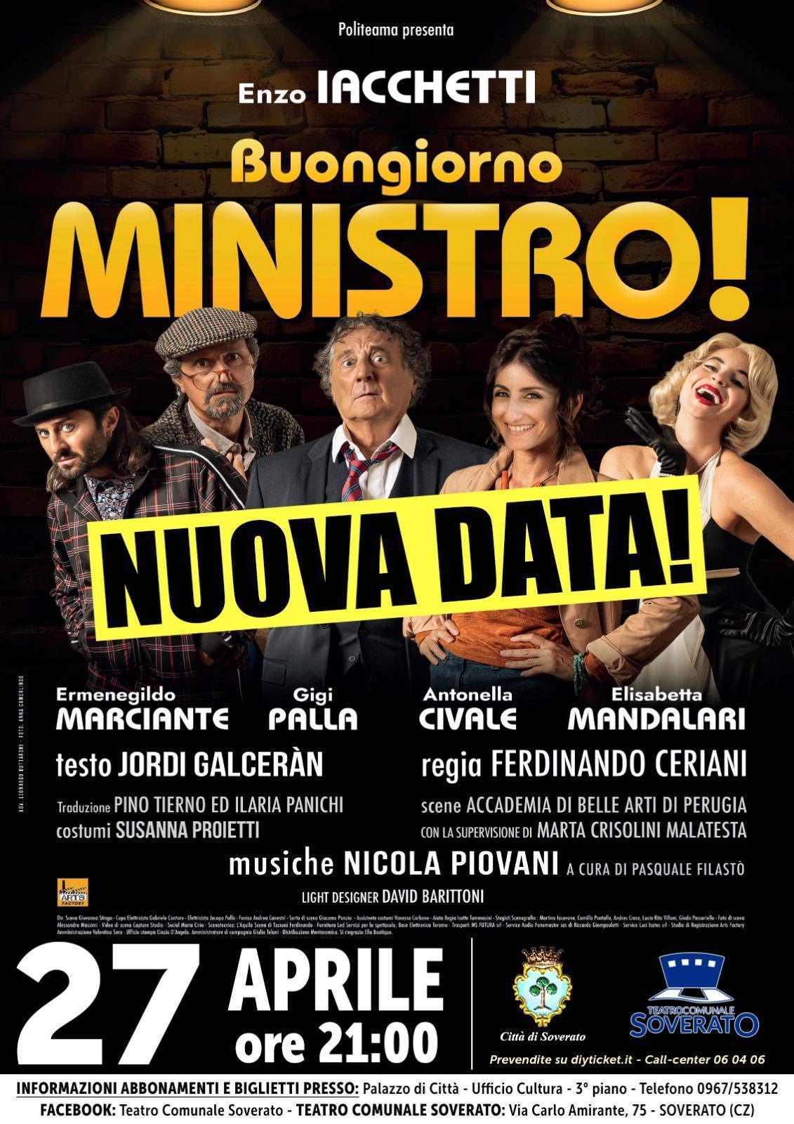 "Buongiorno Ministro" - con Enzo Iacchetti e Carlotta Proietti (inizio ore 21.00)