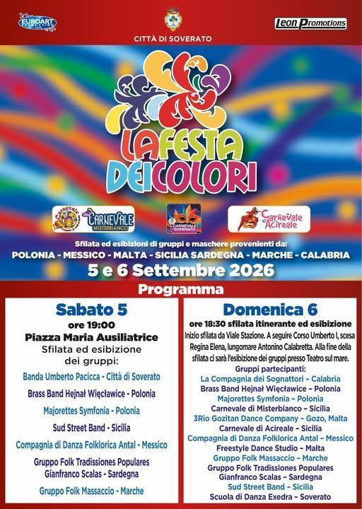 Festa dei Colori – 2ª Edizione Gran Sfilata In Maschera - Per Le Vie Della Città (inizio ore 19.00)