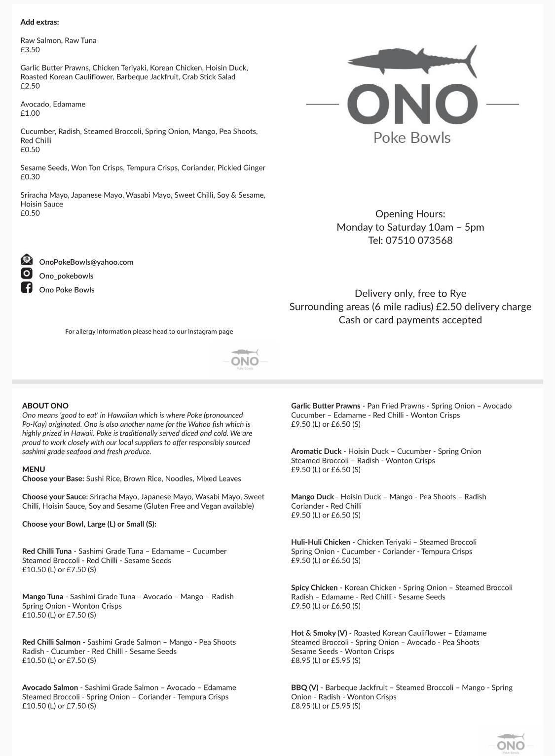 Ono Poke Bowls Ono Poke Bowls