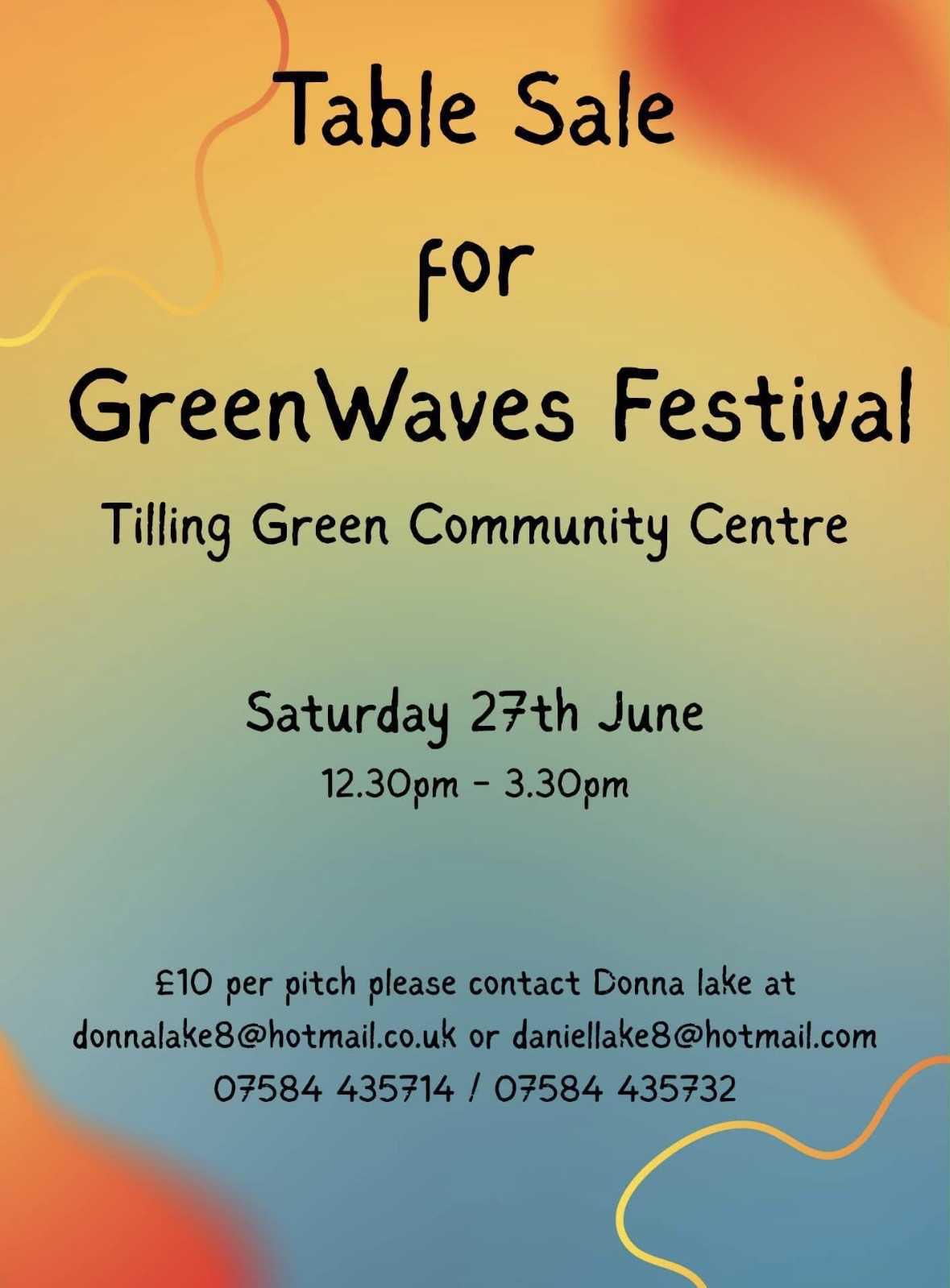 Table Sale for Greenwaves Festival