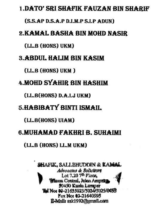 SHAFIK, SALLEHUDDIN & KAMAL