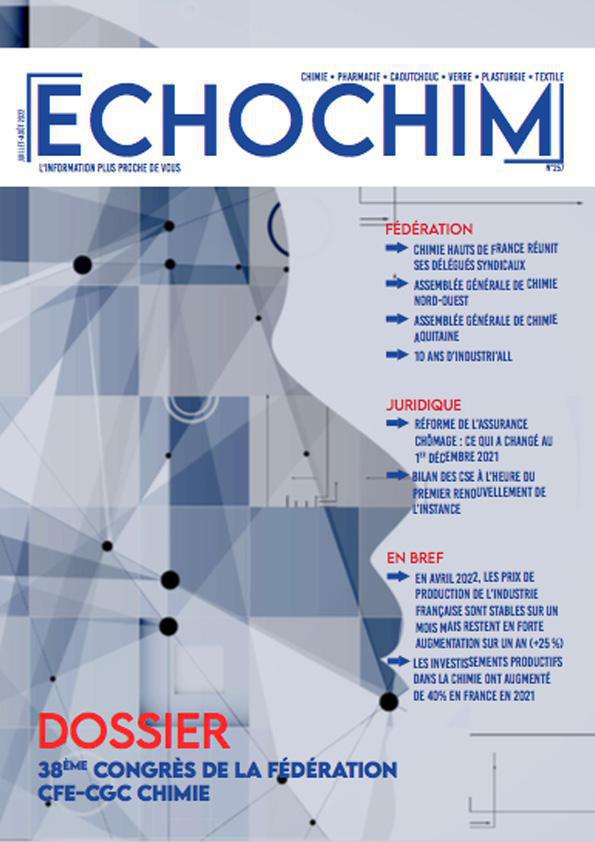 ECHOCHIM "38ème CONGRES DE LA FEDERATION CHIMIE" Juillet 2022