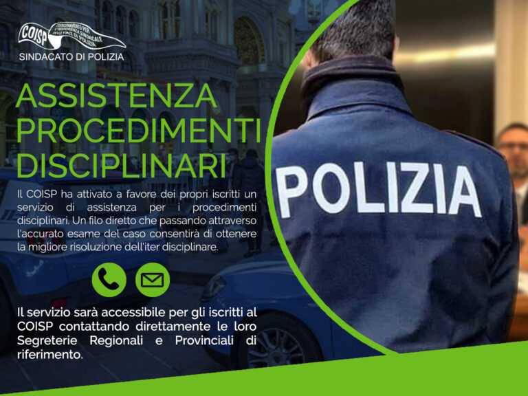 Assistenza gratuita COISP per i procedimenti disciplinari