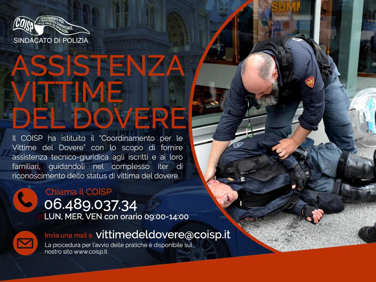 Assistenza gratuita COISP alle Vittime del Dovere