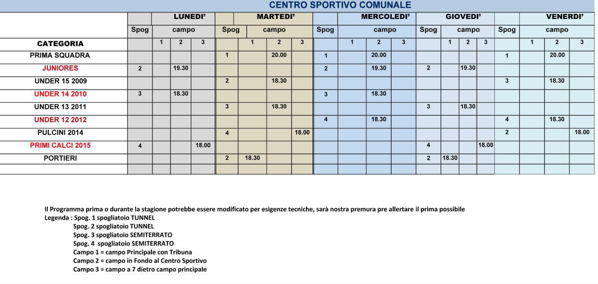 Allenamenti 23/24