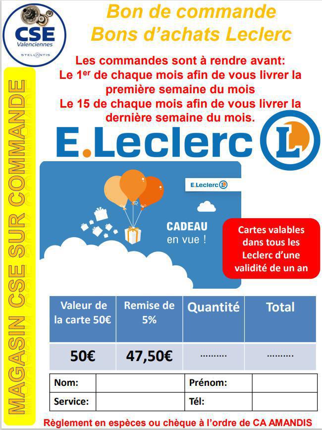 Bon d'achats - E.LECLERC