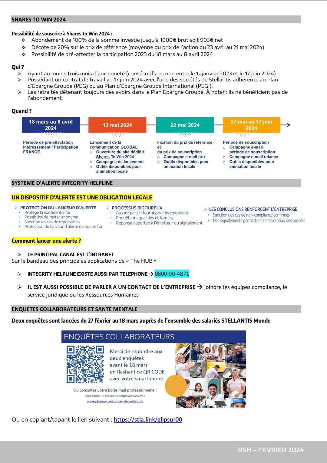 Compte rendu CSE ordinaire du 29 février 2024