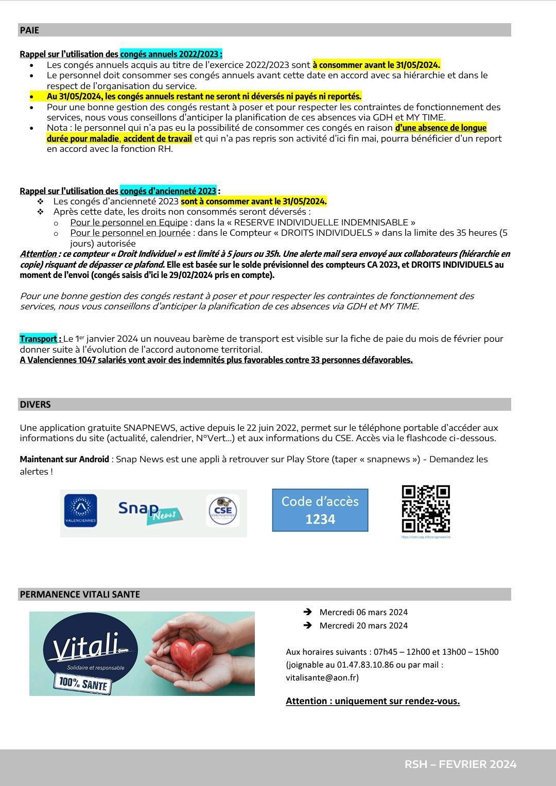 Compte rendu CSE ordinaire du 29 février 2024