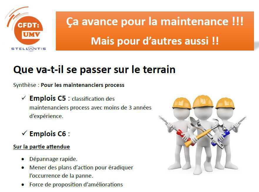 TRACT: ça avance pour la maintenance, nous continuons pour les autres.