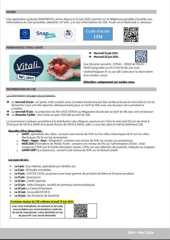 CSE ORDINAIRE du 30/05/24