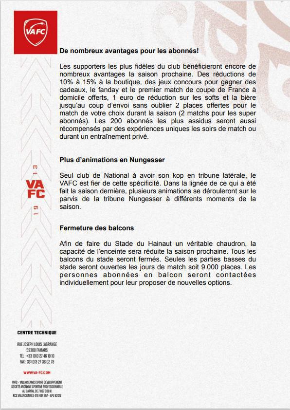 Abonnements VAFC