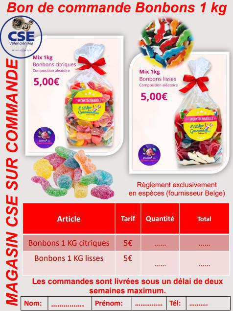 Commande de KG de bonbons