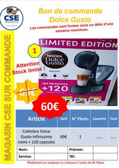Promo commande cafetière Krups Dolce Gusto