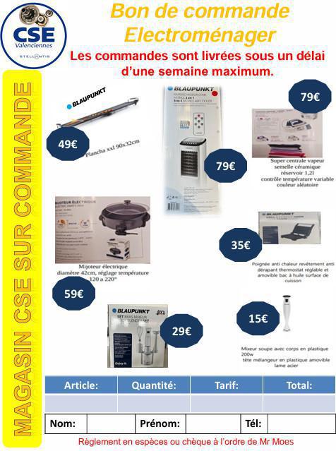 Commande électroménager