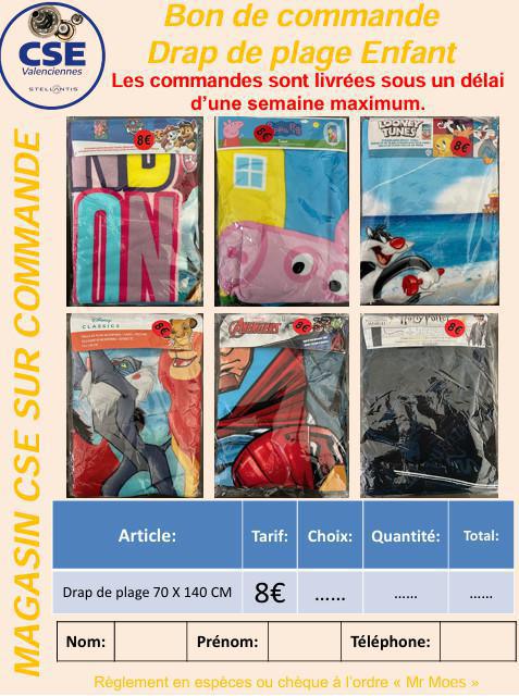 Draps de plages pour enfant