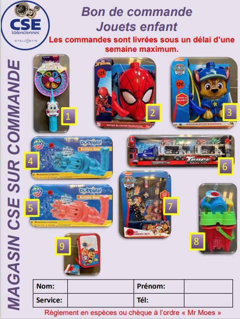 Commande de jouets