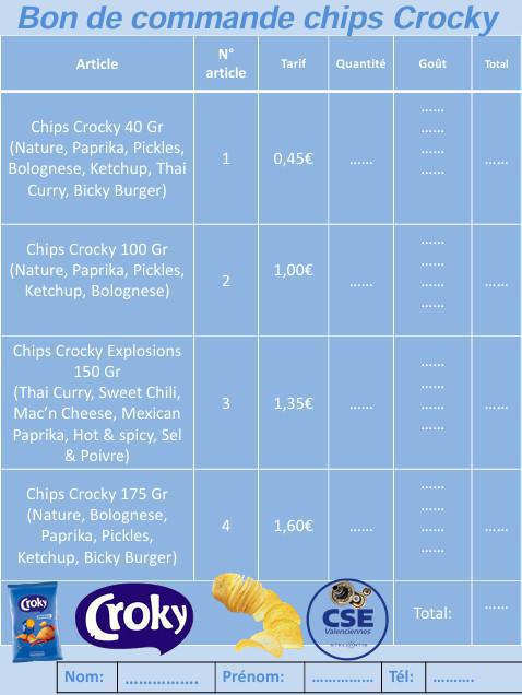 Commande de chips CROCKY
