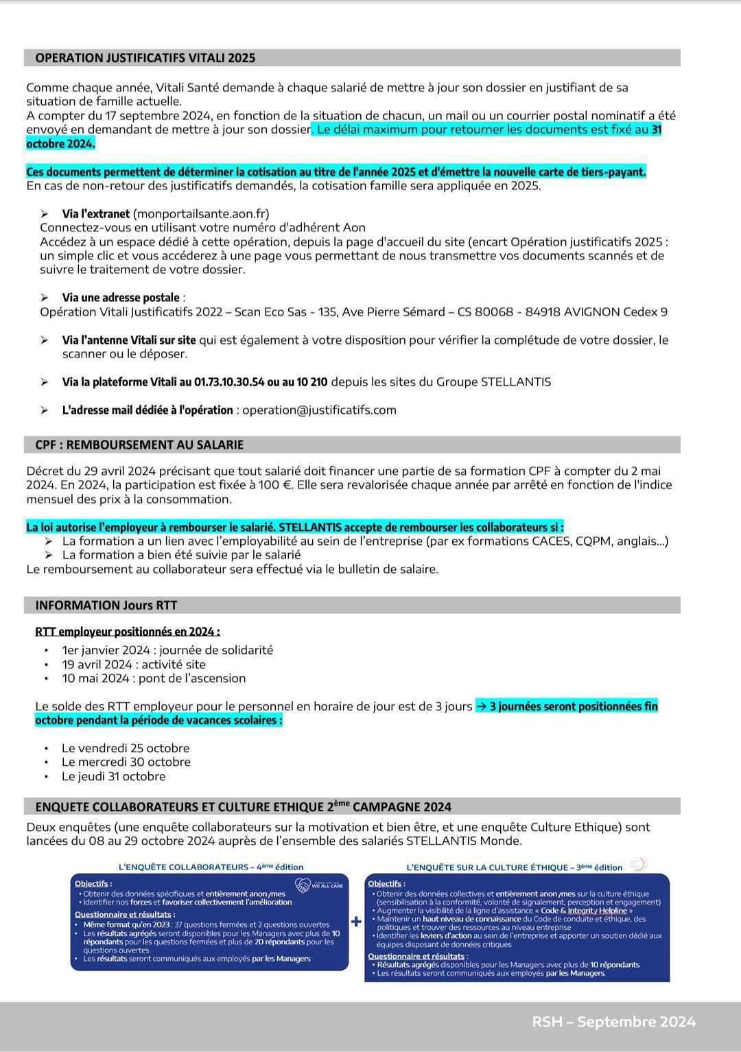 CSE ORDINAIRE du 26/09/2024