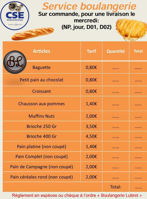 Service boulangerie Viennoiseries