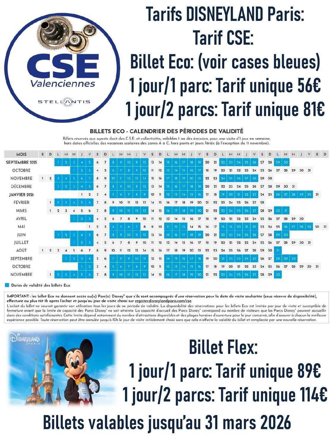 TARIFS 2026 : PARCS ATTRACTIONS et AQUATIQUES