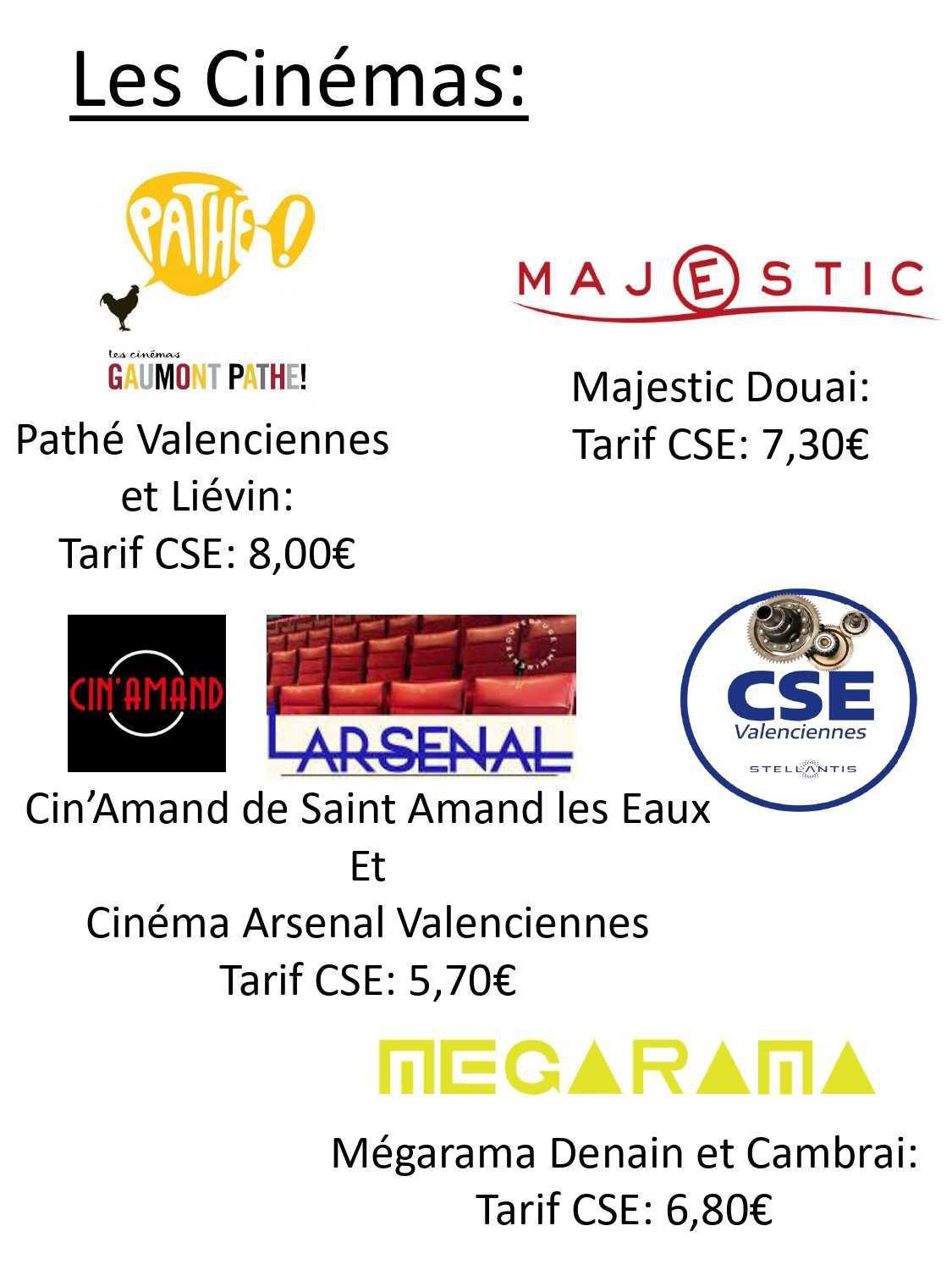 TARIFS 2026 : CINEMAS