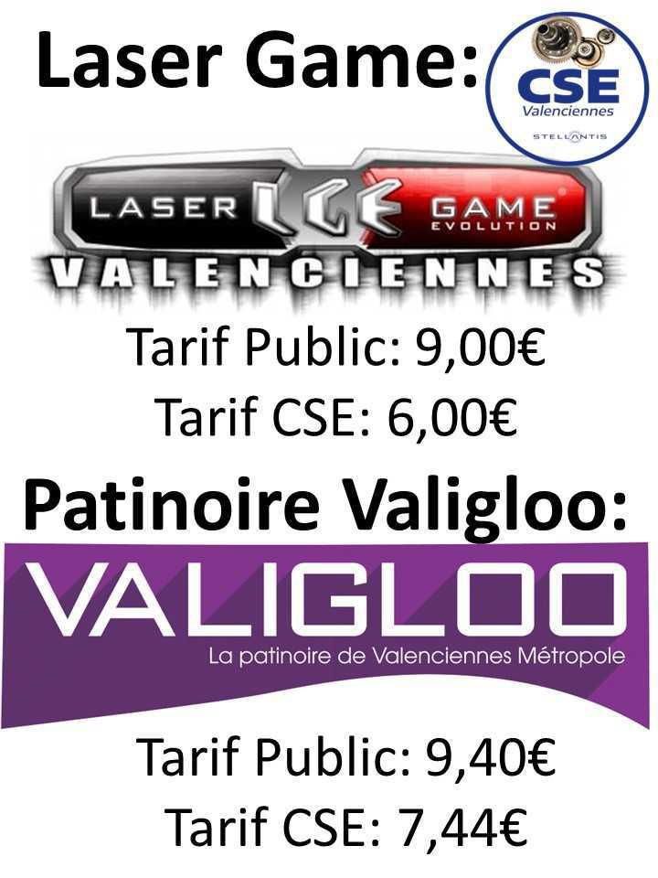 TARIFS DIVERTISSEMENTS (Bowling, laser Game, patinoire,...) 